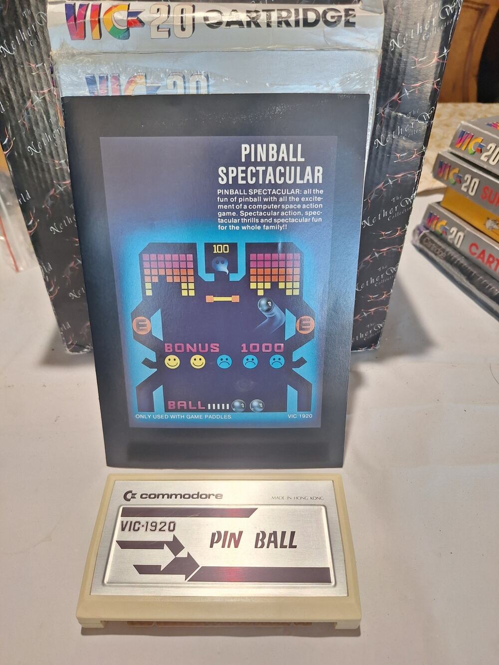 Commodore VIC-20 Pinball Spectacular VIC-1920 Box Instructions Tested Working